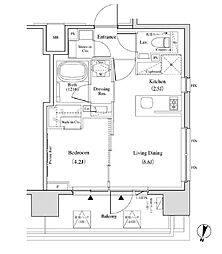 小田急小田原線 南新宿駅 徒歩6分の賃貸マンション 4階1LDKの間取り
