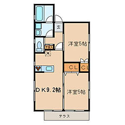 東京メトロ東西線 神楽坂駅 徒歩8分の賃貸マンション 1階2DKの間取り