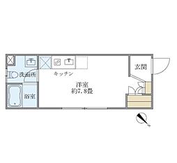 東京メトロ日比谷線 中目黒駅 徒歩7分の賃貸マンション 1階ワンルームの間取り