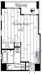 JR山手線 新大久保駅 徒歩4分の賃貸マンション 11階ワンルームの間取り