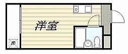 JR山手線 目白駅 徒歩9分の賃貸マンション 4階ワンルームの間取り