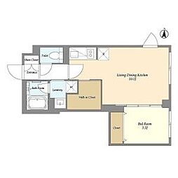 JR山手線 恵比寿駅 徒歩12分の賃貸マンション 1階1LDKの間取り