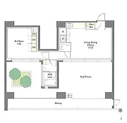 東京メトロ東西線 早稲田駅 徒歩3分の賃貸マンション 11階1LDKの間取り