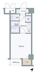 JR山手線 代々木駅 徒歩6分の賃貸マンション 5階1Kの間取り