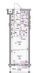 東京メトロ東西線 落合駅 徒歩9分の賃貸マンション 4階2Kの間取り
