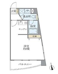 JR山手線 恵比寿駅 徒歩8分の賃貸マンション 3階1Kの間取り