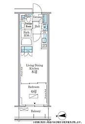 JR総武線 大久保駅 徒歩6分の賃貸マンション 6階1LDKの間取り