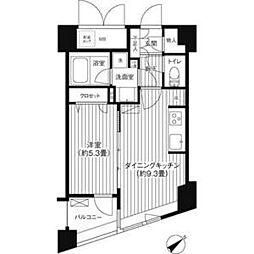 都営大江戸線 若松河田駅 徒歩7分の賃貸マンション 3階1LDKの間取り