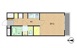 西武新宿線 高田馬場駅 徒歩4分の賃貸マンション 1階1Kの間取り
