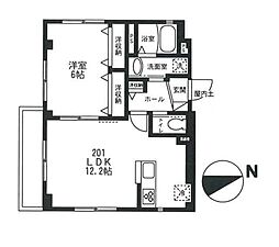 JR総武線 東中野駅 徒歩2分の賃貸マンション 3階1LDKの間取り