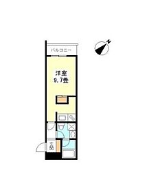 京王井の頭線 神泉駅 徒歩3分の賃貸マンション 9階ワンルームの間取り