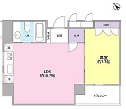 JR山手線 恵比寿駅 徒歩4分の賃貸マンション 13階1DKの間取り