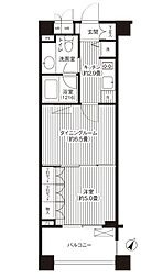 小田急小田原線 参宮橋駅 徒歩6分の賃貸マンション 4階1DKの間取り