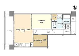アーバンライフ目白駅前1号棟 1SLDKの間取図画像