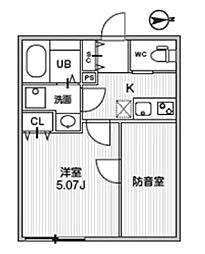 東京メトロ東西線 落合駅 徒歩5分の賃貸アパート 1階1Kの間取り