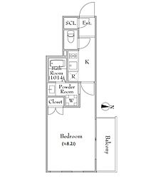 レクシード目白 1Kの間取図画像