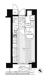 プライムアーバン東中野コート 1Kの間取図画像