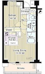 プライムアーバン東中野コート 1LDKの間取図画像