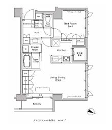 プラウドフラット中落合 1LDKの間取図画像