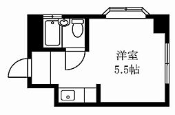 河本マンション ワンルームの間取図画像