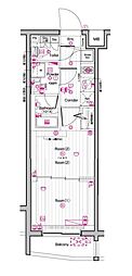 THEPREMIUMCUBEG東中野 2Kの間取図画像