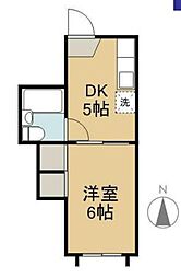 アズ新宿 1DKの間取図画像