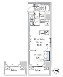 パークアクシス新宿西落合 1LDKの間取図画像