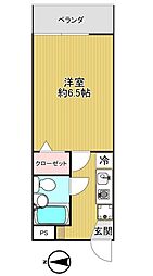グランメール松下 1Kの間取図画像