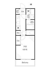 BellusVita 1Kの間取図画像