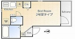 Glanz護国寺 ワンルームの間取図画像