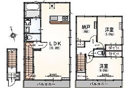 東京メトロ丸ノ内線 新高円寺駅 徒歩9分の賃貸アパート 2階2SLDKの間取り