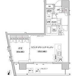 都営大江戸線 西新宿五丁目駅 徒歩7分の賃貸マンション 3階1LDKの間取り