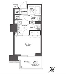 東京メトロ丸ノ内線 新中野駅 徒歩2分の賃貸マンション 8階1Kの間取り