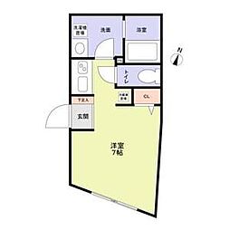 東京メトロ丸ノ内線 方南町駅 徒歩7分の賃貸マンション 1階ワンルームの間取り