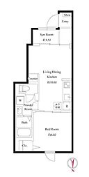 京王井の頭線 高井戸駅 徒歩19分の賃貸アパート 1階1LDKの間取り