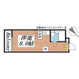 東京メトロ丸ノ内線 新高円寺駅 徒歩12分の賃貸マンション 2階ワンルームの間取り