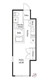 東京メトロ丸ノ内線 荻窪駅 徒歩5分の賃貸マンション 3階ワンルームの間取り