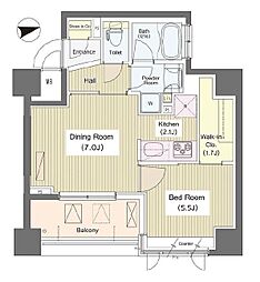 JR総武線 東中野駅 徒歩4分の賃貸マンション 2階1DKの間取り