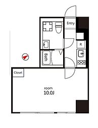 JR中央線 中野駅 徒歩10分の賃貸マンション 2階1Kの間取り