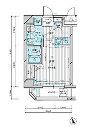JR中央線 西荻窪駅 徒歩1分の賃貸マンション 6階1Kの間取り