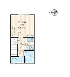 東京メトロ丸ノ内線 東高円寺駅 徒歩4分の賃貸アパート 2階1Kの間取り