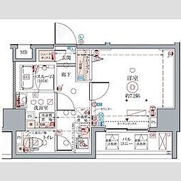 東京メトロ丸ノ内線 中野新橋駅 徒歩10分の賃貸マンション 5階1Kの間取り