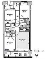 東京メトロ丸ノ内線 荻窪駅 徒歩10分の賃貸マンション 5階3LDKの間取り