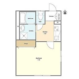東京メトロ丸ノ内線 中野新橋駅 徒歩3分の賃貸アパート 1階1Kの間取り