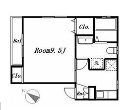 JR中央線 阿佐ケ谷駅 徒歩14分の賃貸アパート 1階1Kの間取り