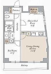 東京メトロ丸ノ内線 東高円寺駅 徒歩3分の賃貸マンション 8階2LDKの間取り