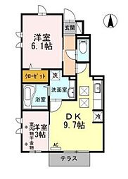東京メトロ丸ノ内線 新高円寺駅 徒歩11分の賃貸アパート 1階2DKの間取り