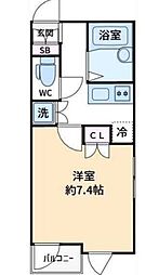京王井の頭線 高井戸駅 徒歩9分の賃貸マンション 2階1Kの間取り