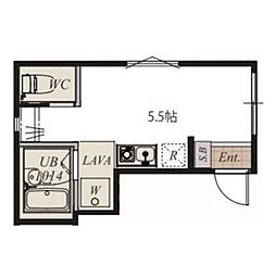 東京メトロ丸ノ内線 中野新橋駅 徒歩9分の賃貸アパート 3階ワンルームの間取り