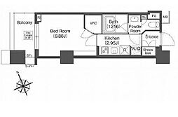 JR中央線 西荻窪駅 徒歩2分の賃貸マンション 5階1Kの間取り